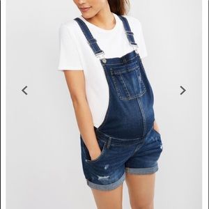 Indigo Blue Maternity Short Overalls